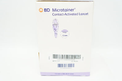 BD 366592 Microtainer Contact-Activated Lancet 1.5mm x 30G - Box of 200